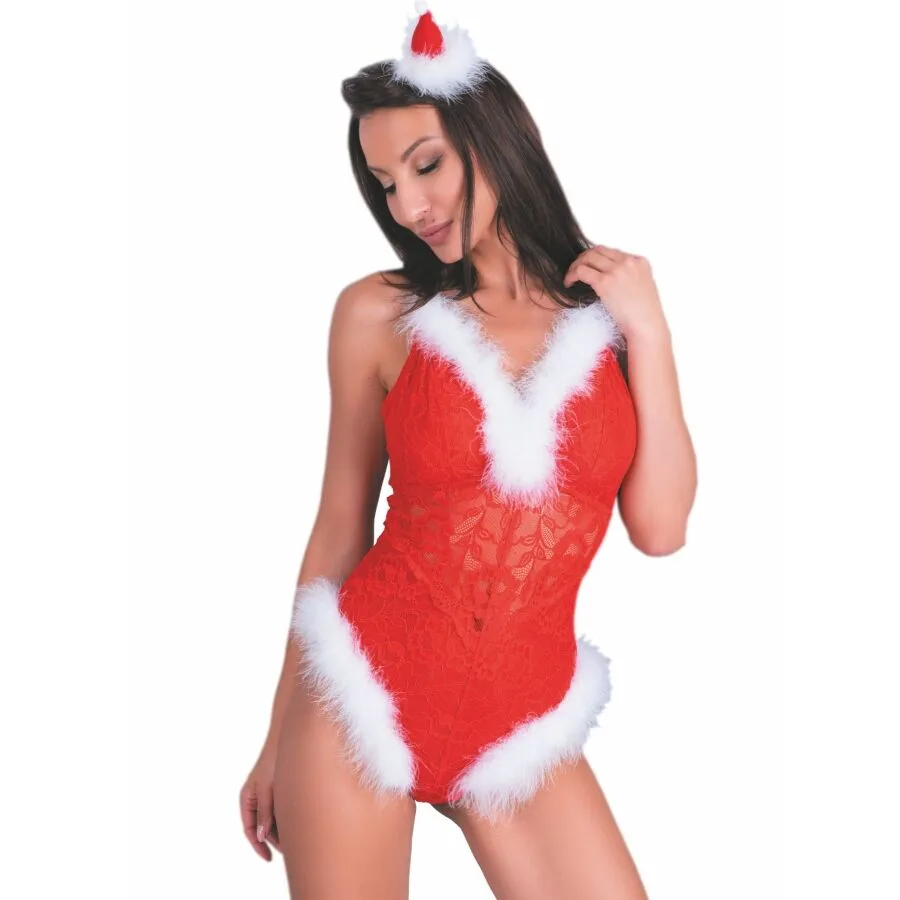 Livco Corsetti Fashion - Naughty Santa LC 90706 Juldräkt i bodysuit-stil, Storlek: L/XL