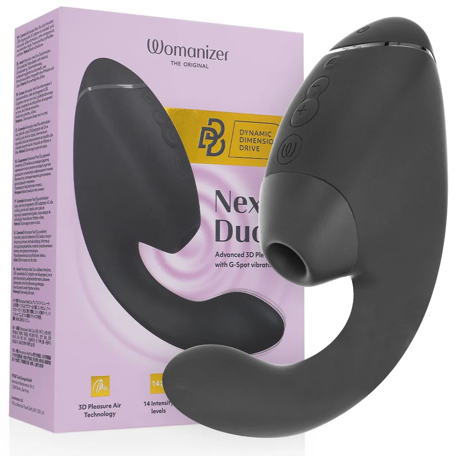 Womanizer Duo Next Dubbel Klitoris- & G-punktsstimulator - Svart