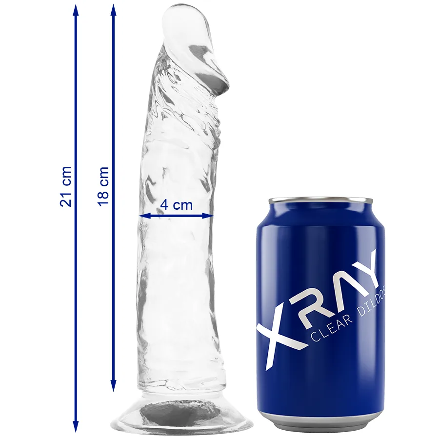 X Ray Clear Realistisk Transparent Dildo – 21 cm x 4 cm Diameter