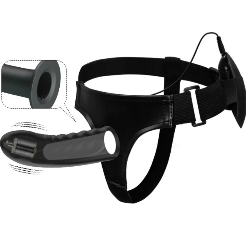 Pretty Love - Marvin Vibrating Hollow Strap-On Harness with Textured Dildo