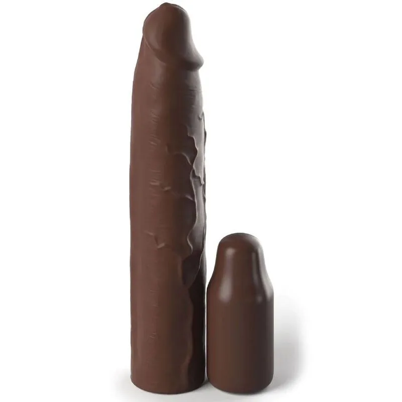 Fantasy X-Tensions Elite Performance Enhancement Sleeve 22.86 cm with 7.62 cm Removable Extender & Securing Strap – Brown