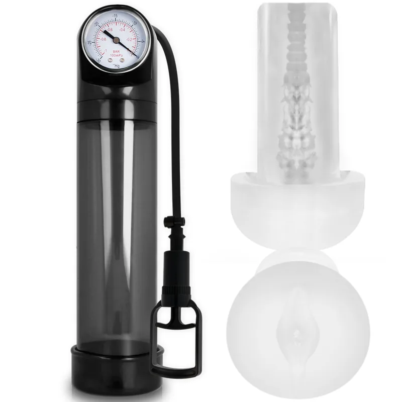 Pump Addicted RX9 Black Penispump med Masturbatorhylsa