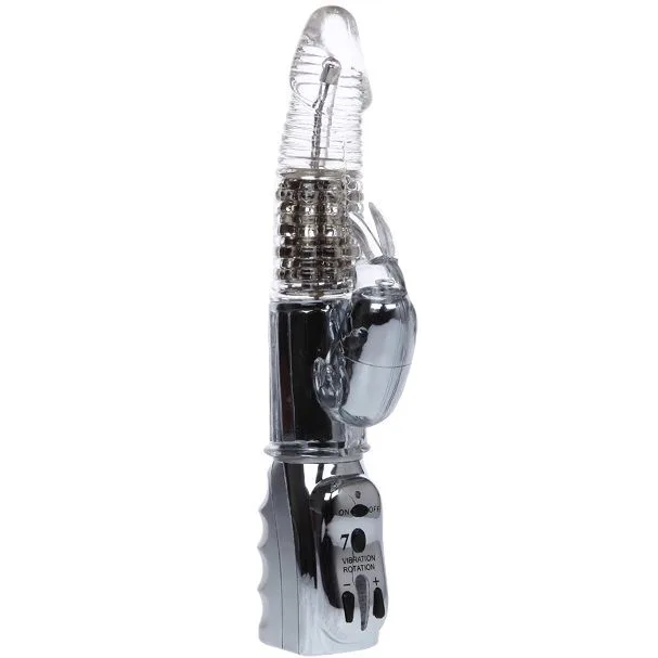 Baile - Amour Missile Transparent Rotator 26.5 cm Vibrator med Klitorisstimulator