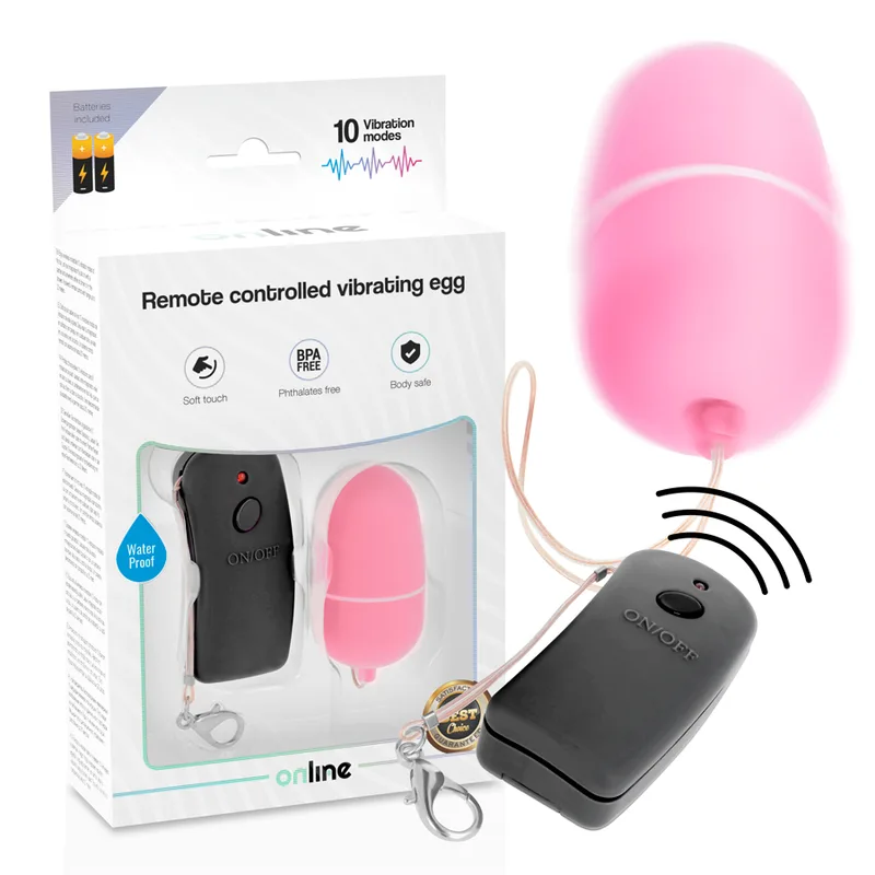 Online - Fjärrstyrt Vibrerande Ägg | 10 Vibrationsmodi | Diskret Bärbar Stimulator | Rosa
