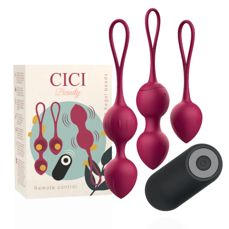 Cici Beauty - Premium Silikon 3-Pärlor Vibrerande Kegelövare med Trådlös Fjärrkontroll