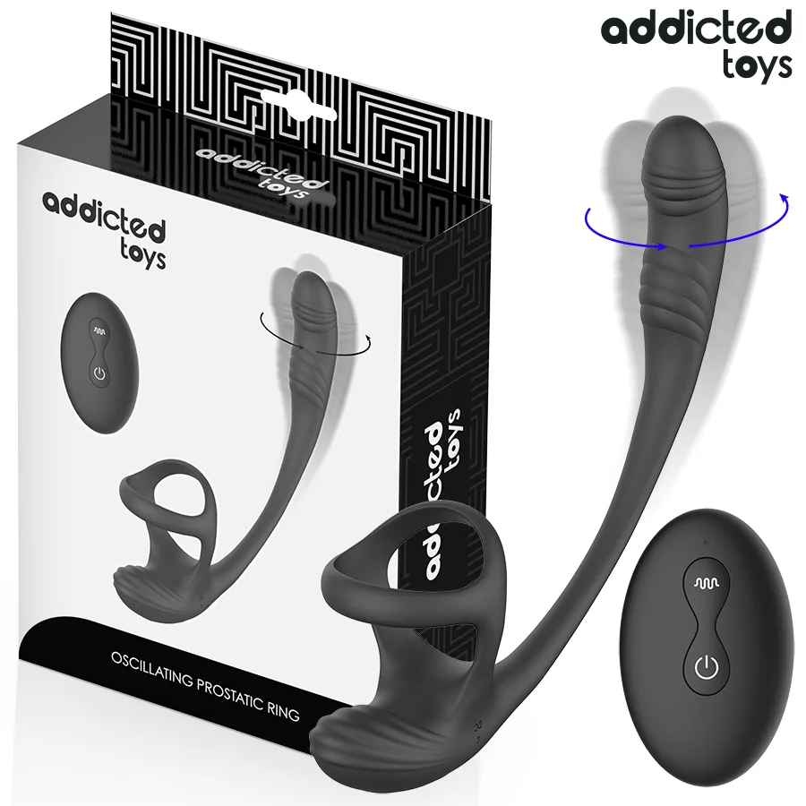 Addicted Toys - Analplugg Med Vibration Och 360° Vågrörelse Samt Testikelstimulator
