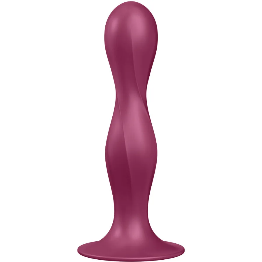Satisfyer - Double Ball-r Viktad Silikondildo – Granat