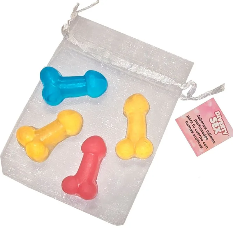 Diablo Picante - Set med 4 Mini Doftande Penisformade Novelty-Tvålar
