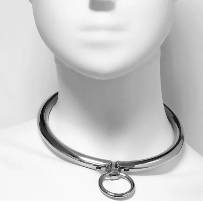 Metal Hard – Stainless Steel Combination Lock Collar with D-Ring, 10.5 cm Inner Diameter