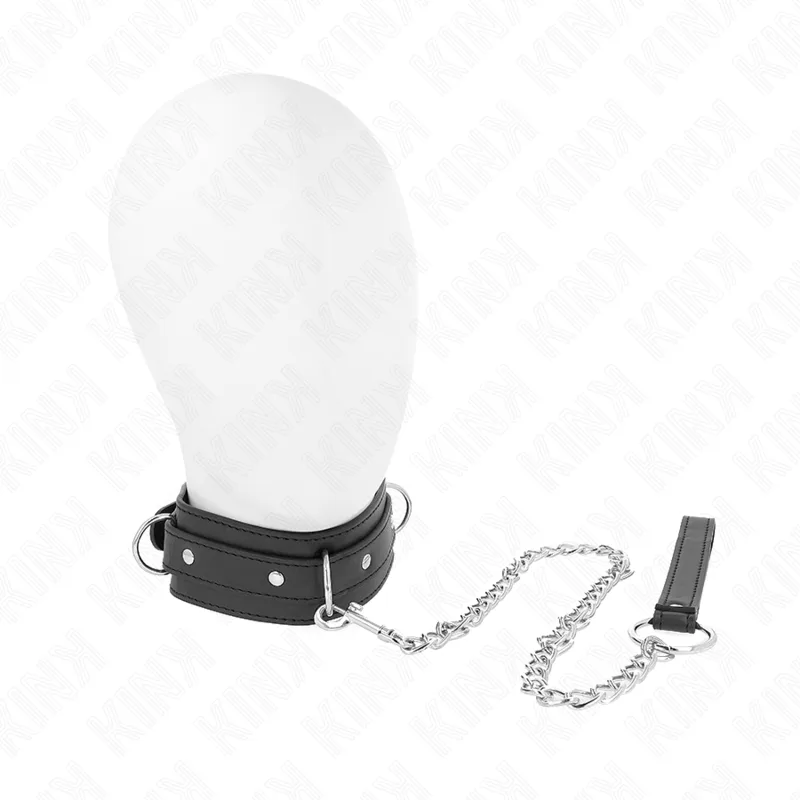 Kink - Justerbart halsband med koppel | 65 CM koppel | 3-ringsdesign | Justerbart 38–49 CM x 5 CM