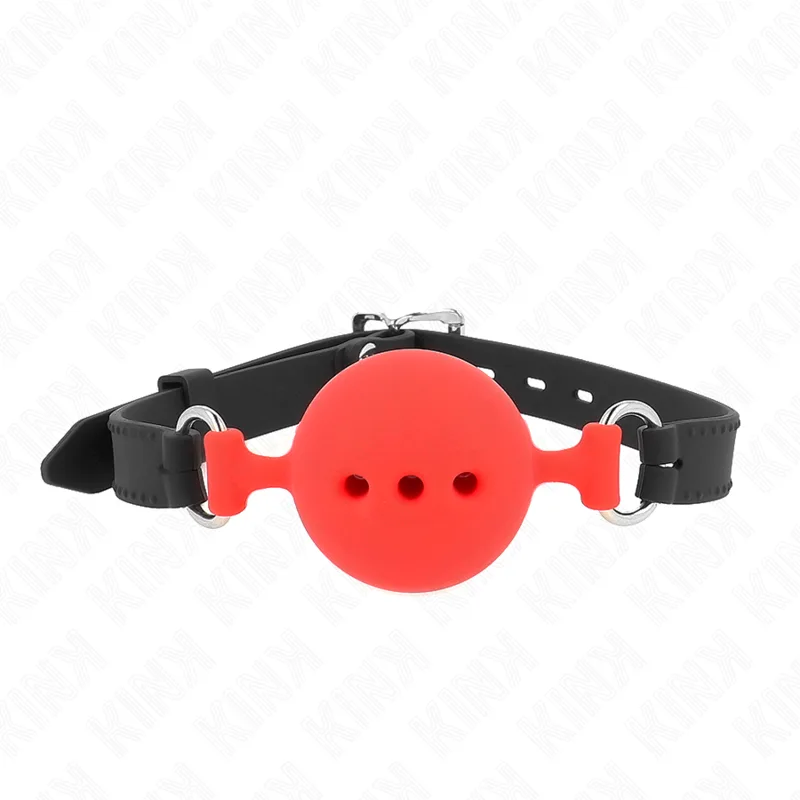 Kink Full Silicone Ball Gag – Stor 5 cm boll, röd, justerbar rem 35–51 cm