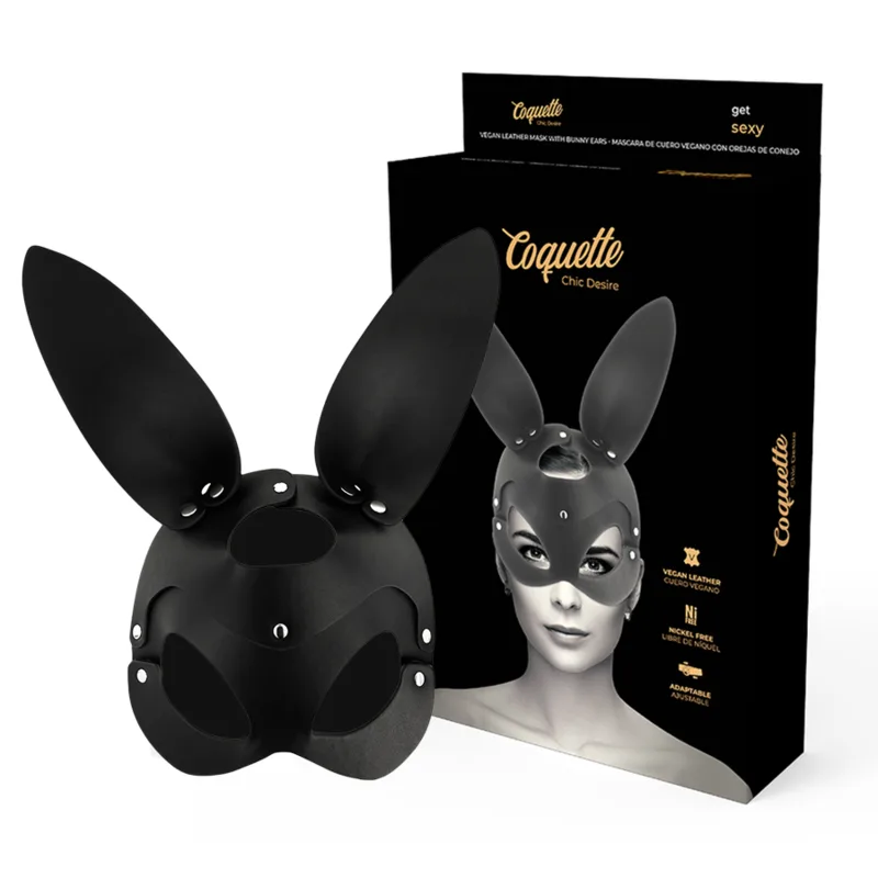Coquette Chic Desire - Vegansk Läder Kaninöron Mask