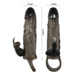 BAILE - BRAVE MAN PENIS COVER WITH RABBIT BLACK 16.5 CM - Bild 5
