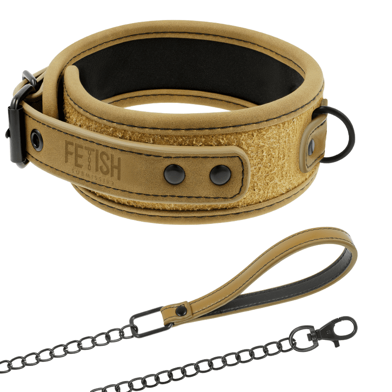 FETISH SUBMISSIVE ORIGEN - NEOPRENE LINED NECKLACE WITH CHAIN FETISH SUBMISSIVE ORIGEN - NEOPRENE LINED NECKLACE WITH CHAIN