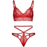LEG AVENUE - 2 PIECES SET LACE BRALETTE AND THONG M/L - Bild 3