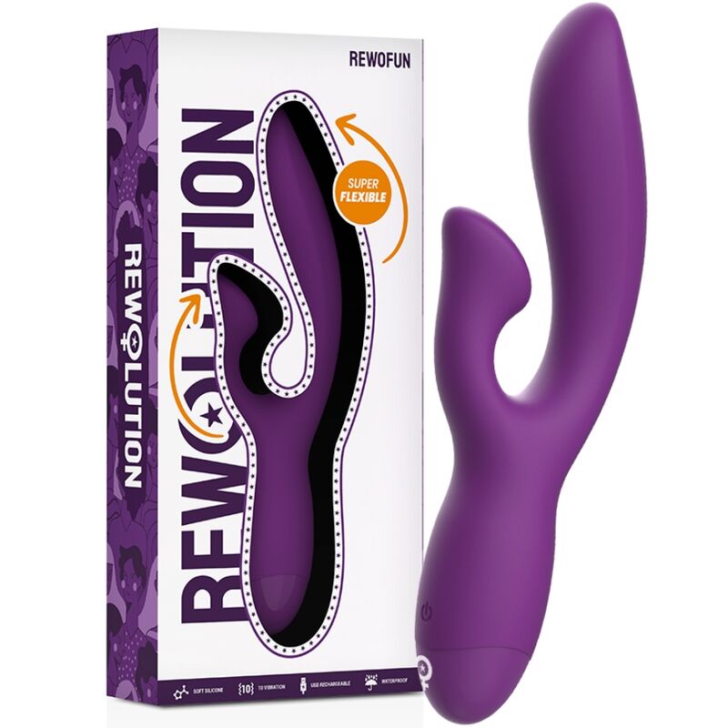 REWOLUTION - REWOFUN FLEXIBLE VIBRATOR WITH RABBIT REWOLUTION - REWOFUN FLEXIBLE VIBRATOR WITH RABBIT