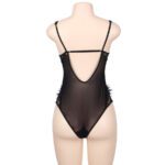 SUBBLIME - QUEEN PLUS FLORAL LACE AND FRINGED BLACK TEDDY - Bild 3