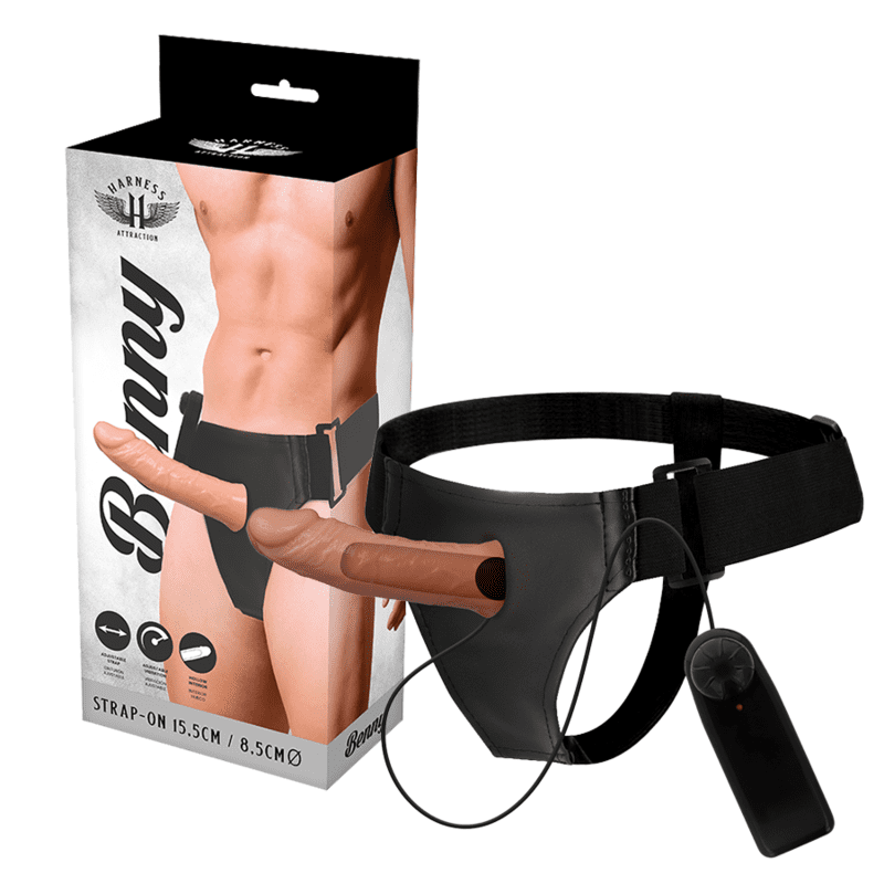 HARNESS ATTRACTION - RNES HOLLOW BENNY WITH VIBRATOR 15 CM -O- 4.5 CM HARNESS ATTRACTION - RNES HOLLOW BENNY WITH VIBRATOR 15 CM -O- 4.5 CM