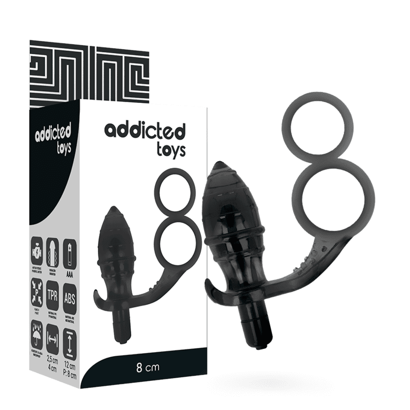 ADDICTED TOYS - ANAL PLUG WITH DOUBLE BLACK RING ADDICTED TOYS - ANAL PLUG WITH DOUBLE BLACK RING