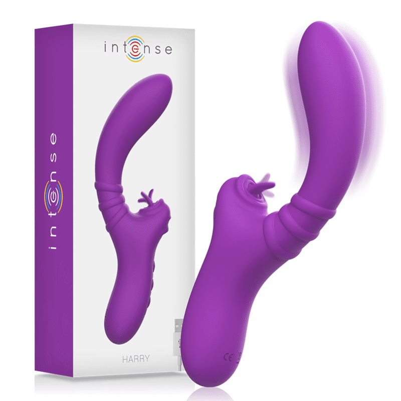 INTENSE - HARRY FLEXIBLE VIBRATOR WITH PURPLE TONGUE INTENSE - HARRY FLEXIBLE VIBRATOR WITH PURPLE TONGUE