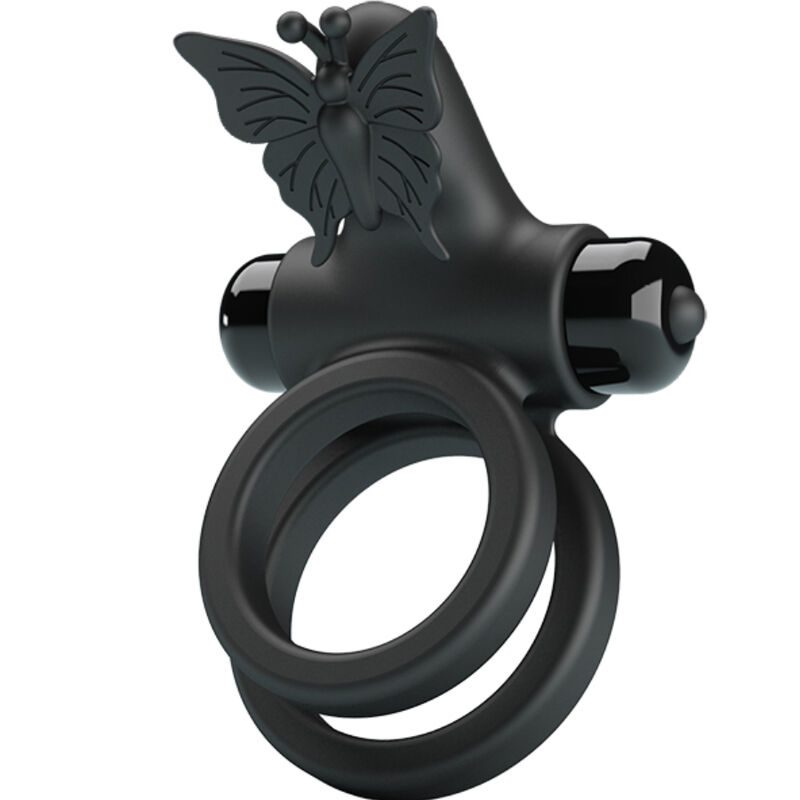 PRETTY LOVE - DOUBLE VIBRATING RING WITH BLACK STIMULATOR PRETTY LOVE - DOUBLE VIBRATING RING WITH BLACK STIMULATOR