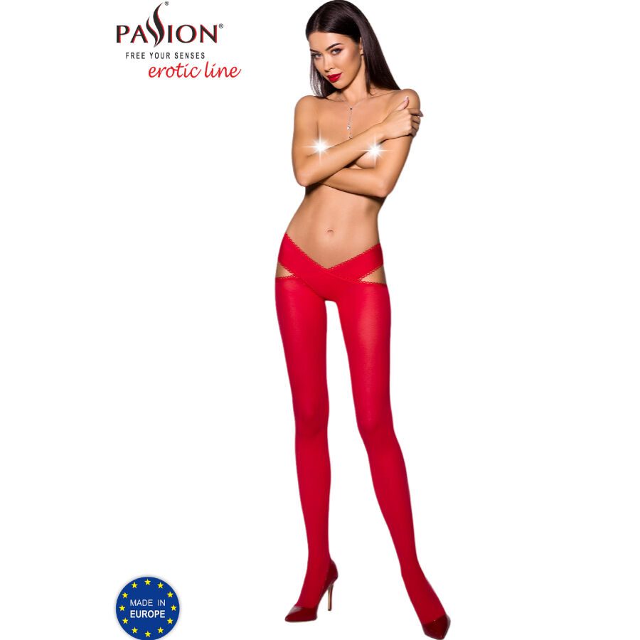 PASSION - TIOPEN 005 RED TIGHTS 1/2 60 DEN PASSION - TIOPEN 005 RED TIGHTS 1/2 60 DEN