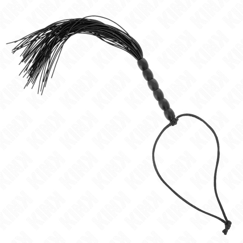 KINK - MINI SILICONE WHIP WITH 6 BLACK BEADS 26 CM KINK - MINI SILICONE WHIP WITH 6 BLACK BEADS 26 CM
