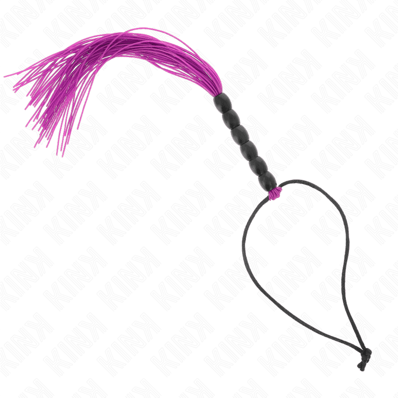 KINK - MINI SILICONE WHIP WITH 6 PURPLE BEADS 26 CM KINK - MINI SILICONE WHIP WITH 6 PURPLE BEADS 26 CM