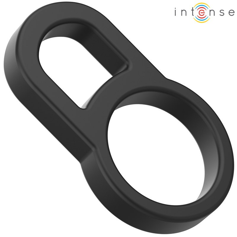INTENSE - BOBBY DOUBLE SILICONE PENIS RING BLACK INTENSE - BOBBY DOUBLE SILICONE PENIS RING BLACK