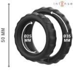 INTENSE - DEWEY DOUBLE SILICONE PENIS RING BLACK MODEL 2 - Bild 3