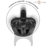 INTENSE - MABEL VIBRATING RING 10 VIBRATIONS WITH CLITORIS STIMULATOR BLACK - Bild 4