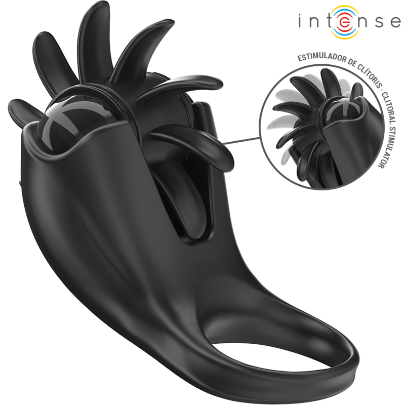 INTENSE - MABEL VIBRATING RING 10 VIBRATIONS WITH CLITORIS STIMULATOR BLACK INTENSE - MABEL VIBRATING RING 10 VIBRATIONS WITH CLITORIS STIMULATOR BLACK