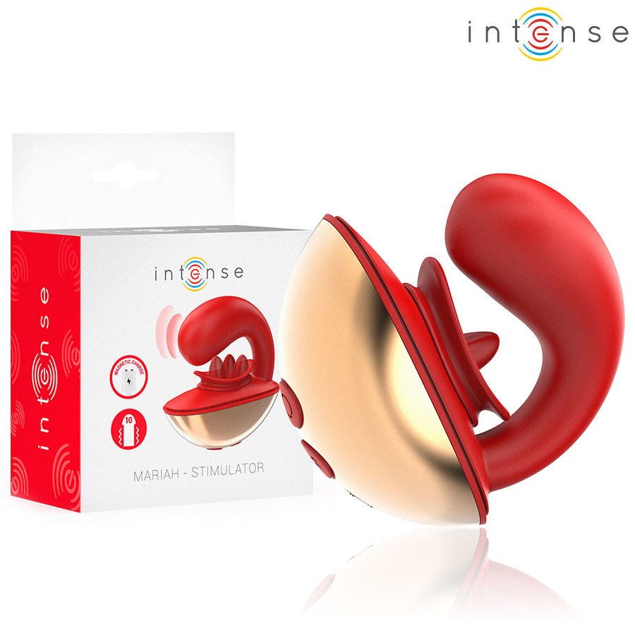 INTENSE - MARIAH VIBRATOR & STIMULATOR IN U SHAPE 10 VIBRATIONS RED INTENSE - MARIAH VIBRATOR & STIMULATOR IN U SHAPE 10 VIBRATIONS RED