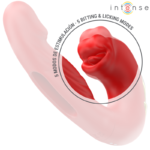 INTENSE - NATHY DOUBLE VIBRATOR WITH MULTIFUNCTION STIMULATING MOUTH RED - Bild 5