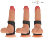 INTENSE - THEO DOUBLE SILICONE PENIS RING BLACK MODEL 3 - Bild 5
