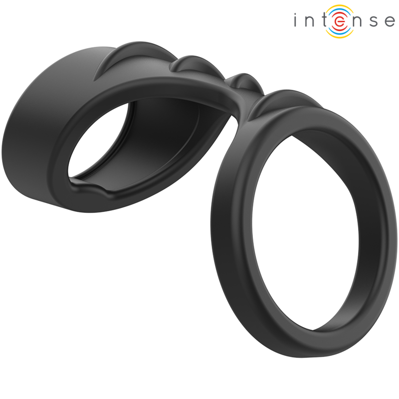 INTENSE - THEO DOUBLE SILICONE PENIS RING BLACK MODEL 3 INTENSE - THEO DOUBLE SILICONE PENIS RING BLACK MODEL 3