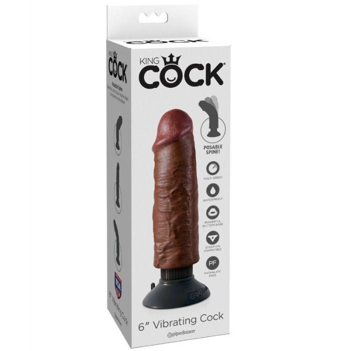 KING COCK - VIBRATING COCK BROWN 15.24 CM KING COCK - VIBRATING COCK BROWN 15.24 CM