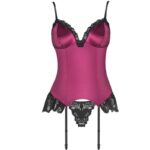 LIVCO CORSETTI FASHION - AGRAFENA CF 90436 CORSET + THONG BURGUNDY S/M - Bild 4