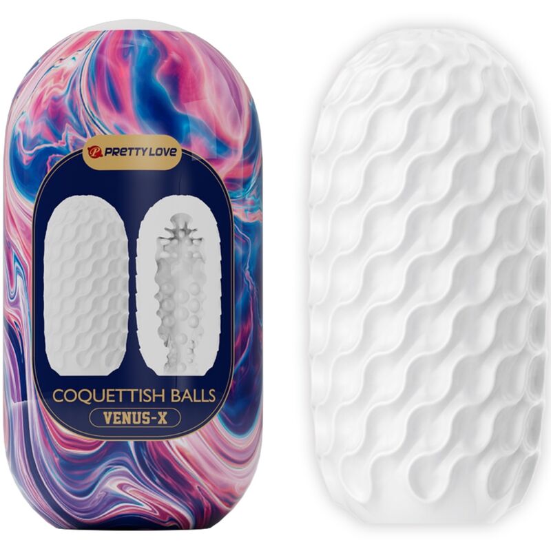 PRETTY LOVE - COQUETTISH BALLS SILICONE MALE MASTURBATOR WHITE PRETTY LOVE - COQUETTISH BALLS SILICONE MALE MASTURBATOR WHITE