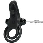 PRETTY LOVE - DOUBLE VIBRATING RING + CLITORIS STIMULATOR 10 VIBRATIONS BLACK - Bild 4