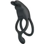 PRETTY LOVE - SETH DOUBLE VIBRATING RING RABBIT 7 VIBRATIONS BLACK - Bild 3