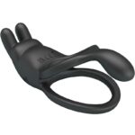 PRETTY LOVE - SETH DOUBLE VIBRATING RING RABBIT 7 VIBRATIONS BLACK - Bild 4