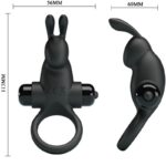 PRETTY LOVE - VIBRATING RING + RABBIT CLITORIS STIMULATOR 10 VIBRATIONS BLACK - Bild 3