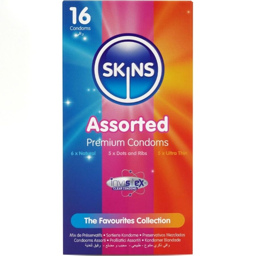 SKINS - ASSORTED PREMIUM CONDOMS PACK 16 SKINS - ASSORTED PREMIUM CONDOMS PACK 16