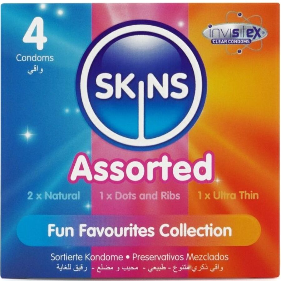 SKINS - ASSORTED PREMIUM CONDOMS PACK 4 SKINS - ASSORTED PREMIUM CONDOMS PACK 4