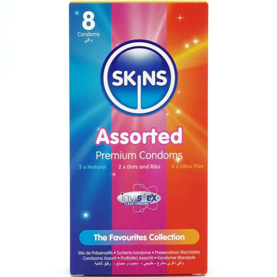 SKINS - ASSORTED PREMIUM CONDOMS PACK 8 SKINS - ASSORTED PREMIUM CONDOMS PACK 8