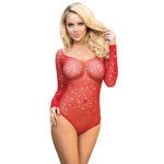 SUBBLIME - 952303 SHINY GRILL BODY WITH OFF SHOULDERS LONG SLEEVE RED ONE SIZE - Bild 3