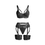 SUBBLIME - 955243 BLACK BONDAGE BRA WITH GARTER SET L/XL - Bild 4