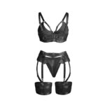 SUBBLIME - 955243 BLACK BONDAGE BRA WITH GARTER SET L/XL - Bild 5