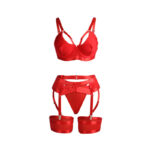 SUBBLIME - 955250 RED BONDAGE BRA WITH GARTER SET S/M - Bild 5